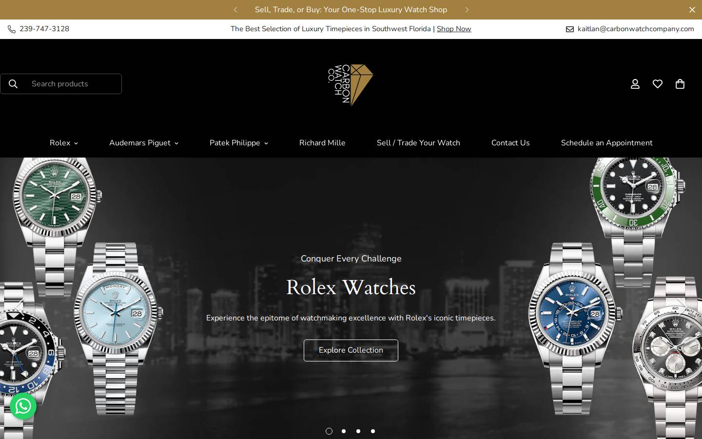carbonwatchcompany.com homepage screenshot