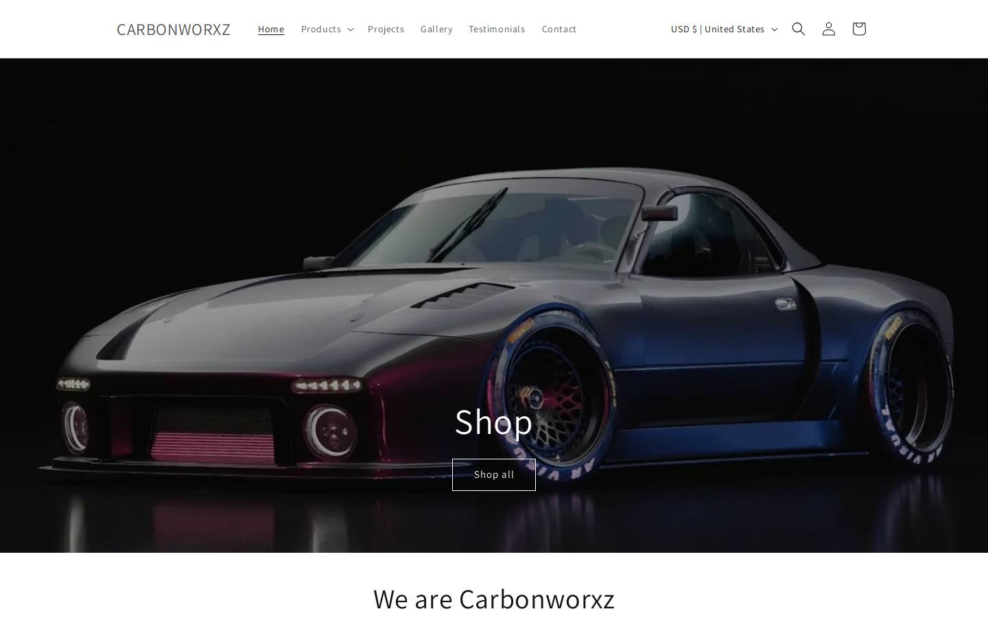 carbonworxz.com homepage screenshot