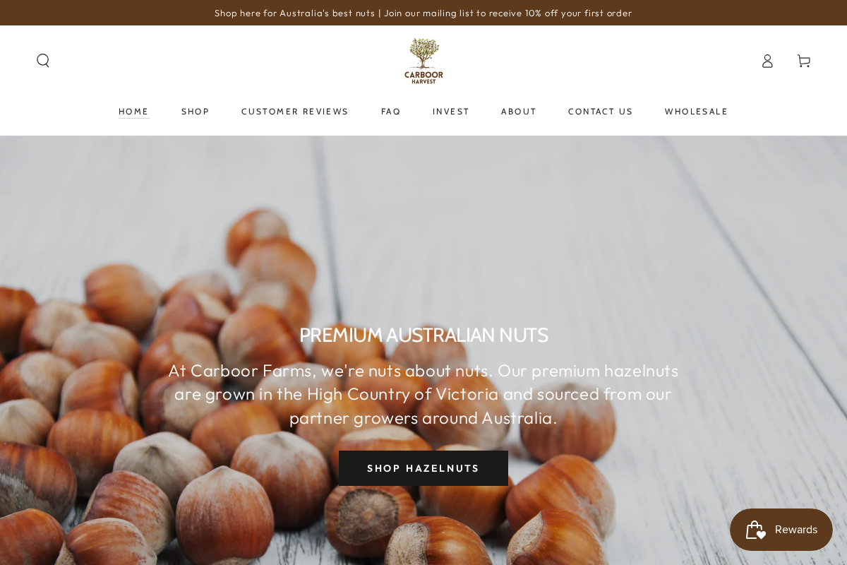 Carboor Farms homepage screenshot
