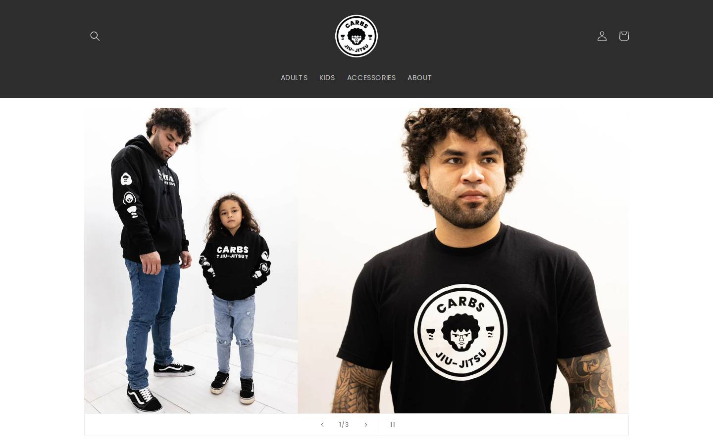 carbsjiujitsustore.com homepage screenshot