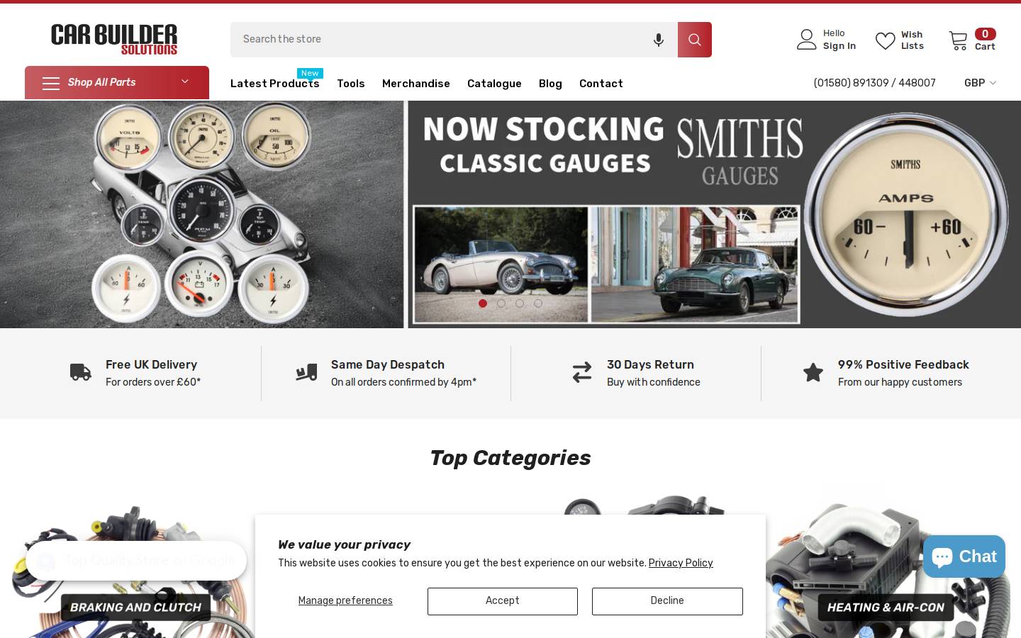Car Builder Solutions homepage screenshot