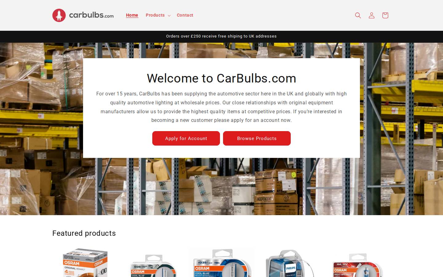 CARBULBS homepage screenshot