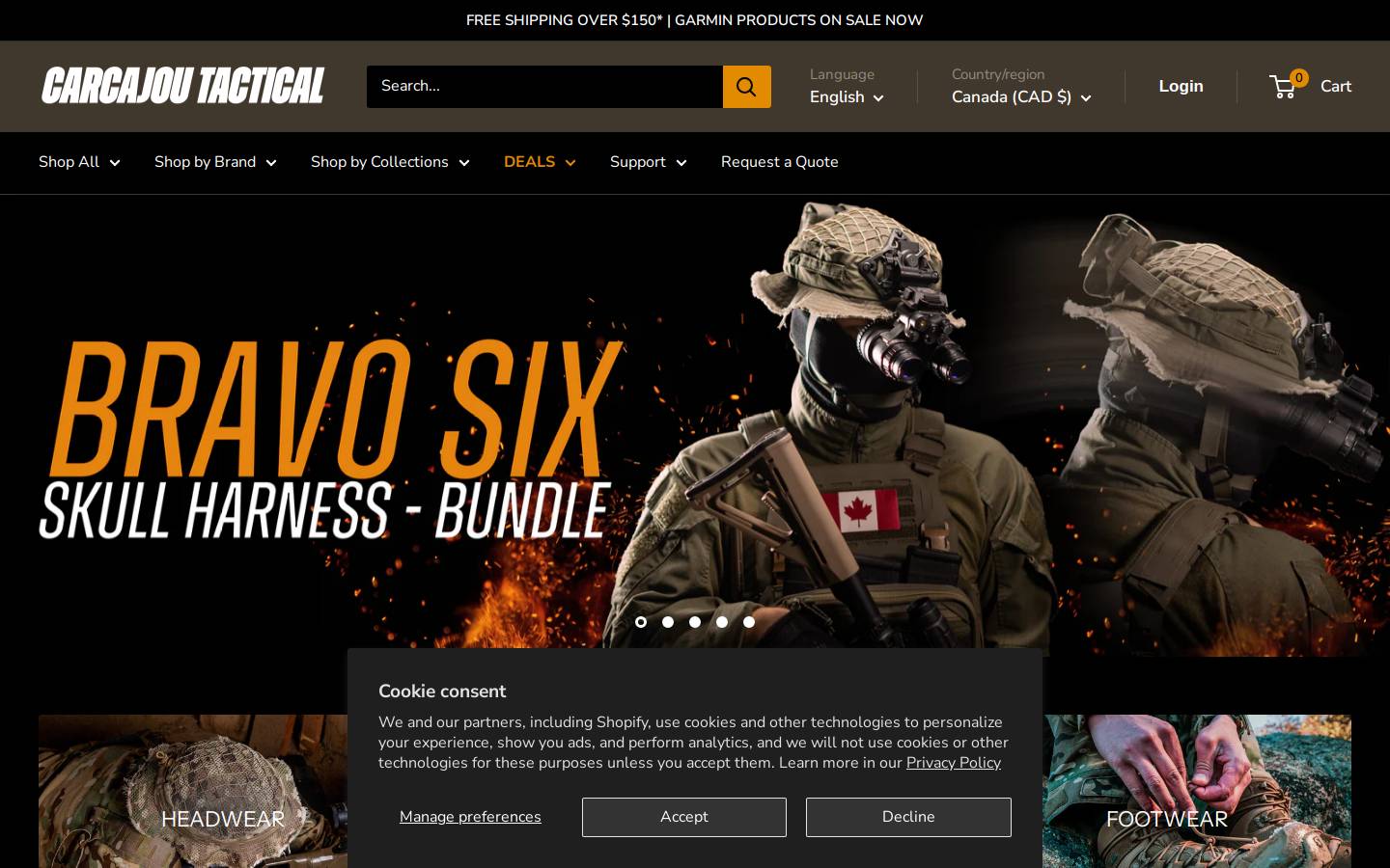 carcajoutactical.com homepage screenshot