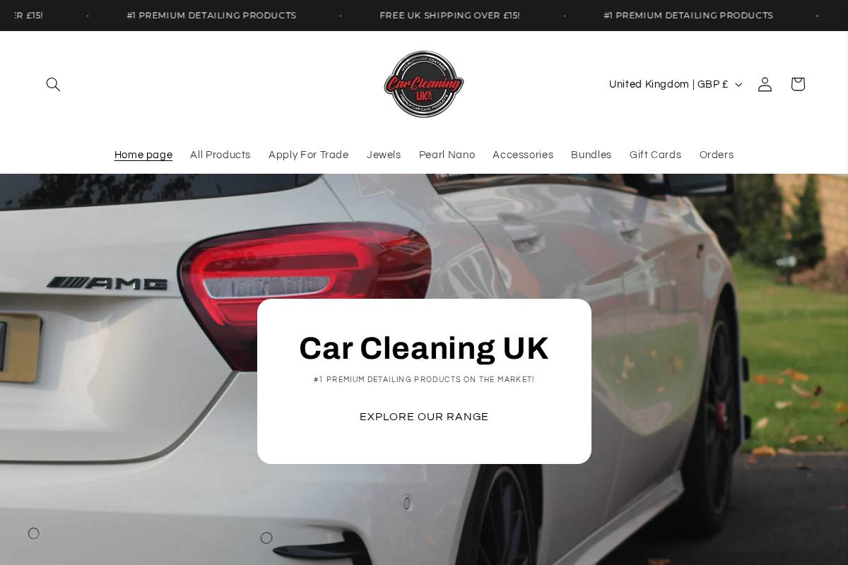 Car Cleaning UK homepage screenshot
