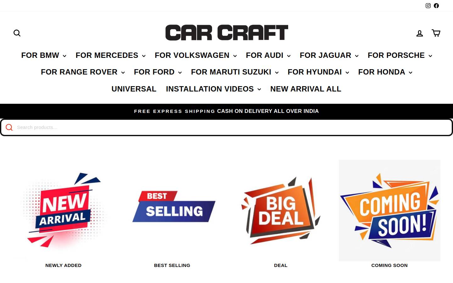 carcraftindia.com homepage screenshot