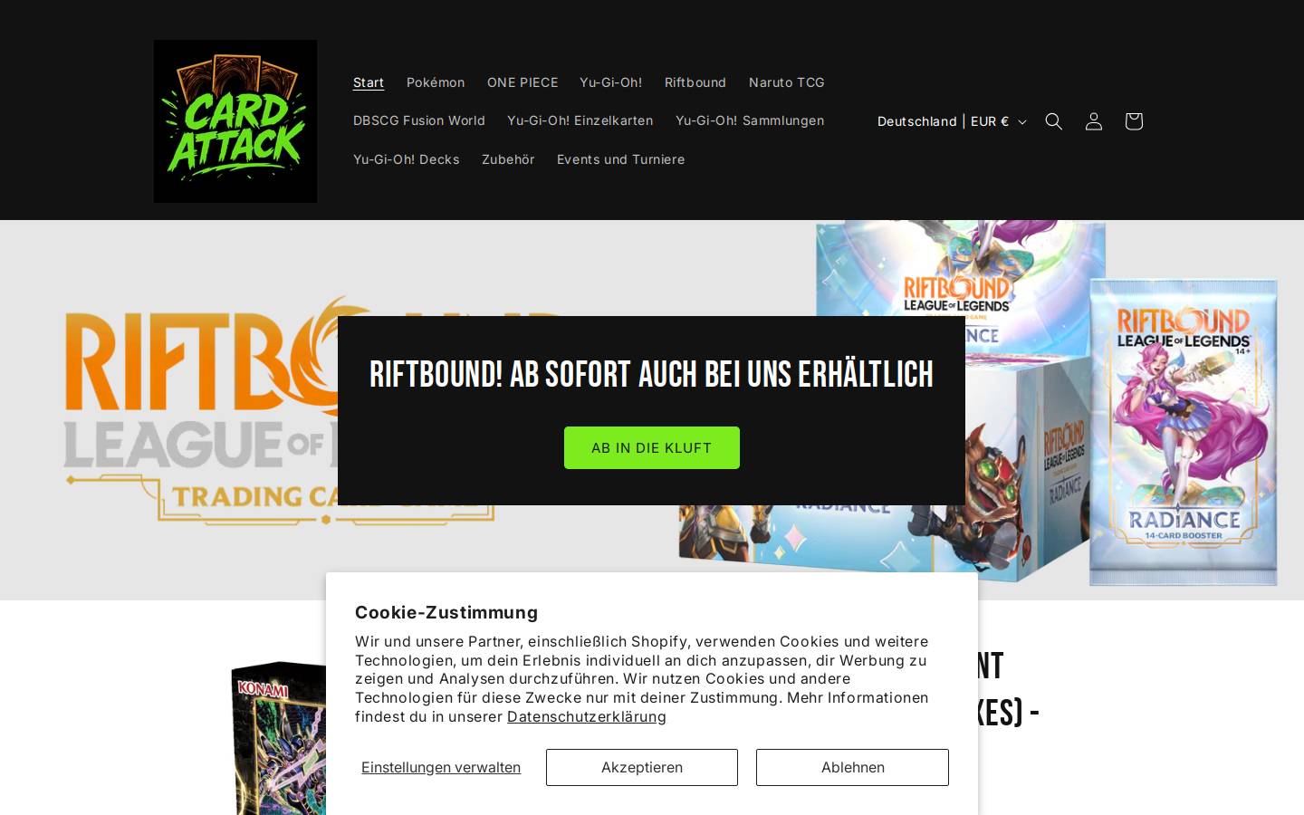 card-attack.de homepage screenshot