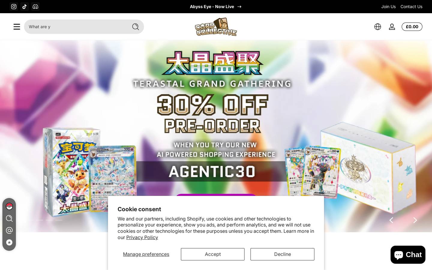 Card Collective UK homepage screenshot