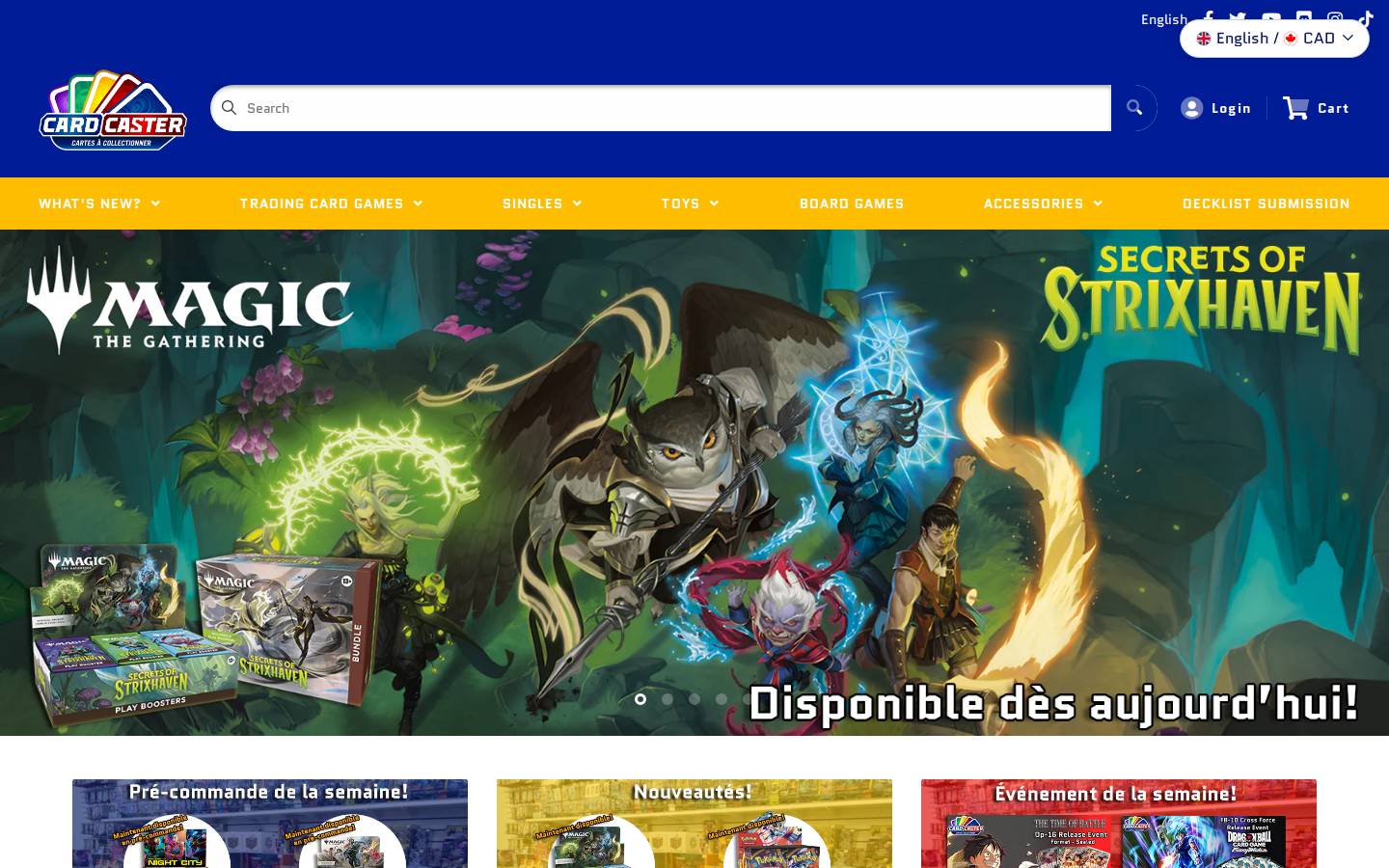 cardcastergames.com homepage screenshot
