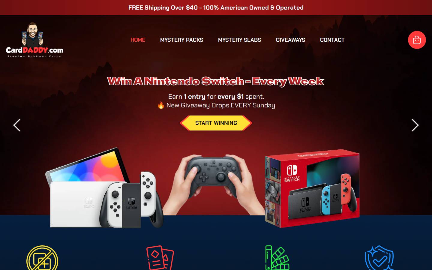 carddaddy.com homepage screenshot
