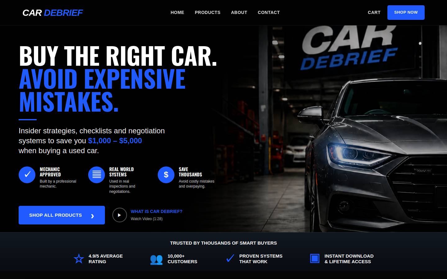 cardebrief.com homepage screenshot