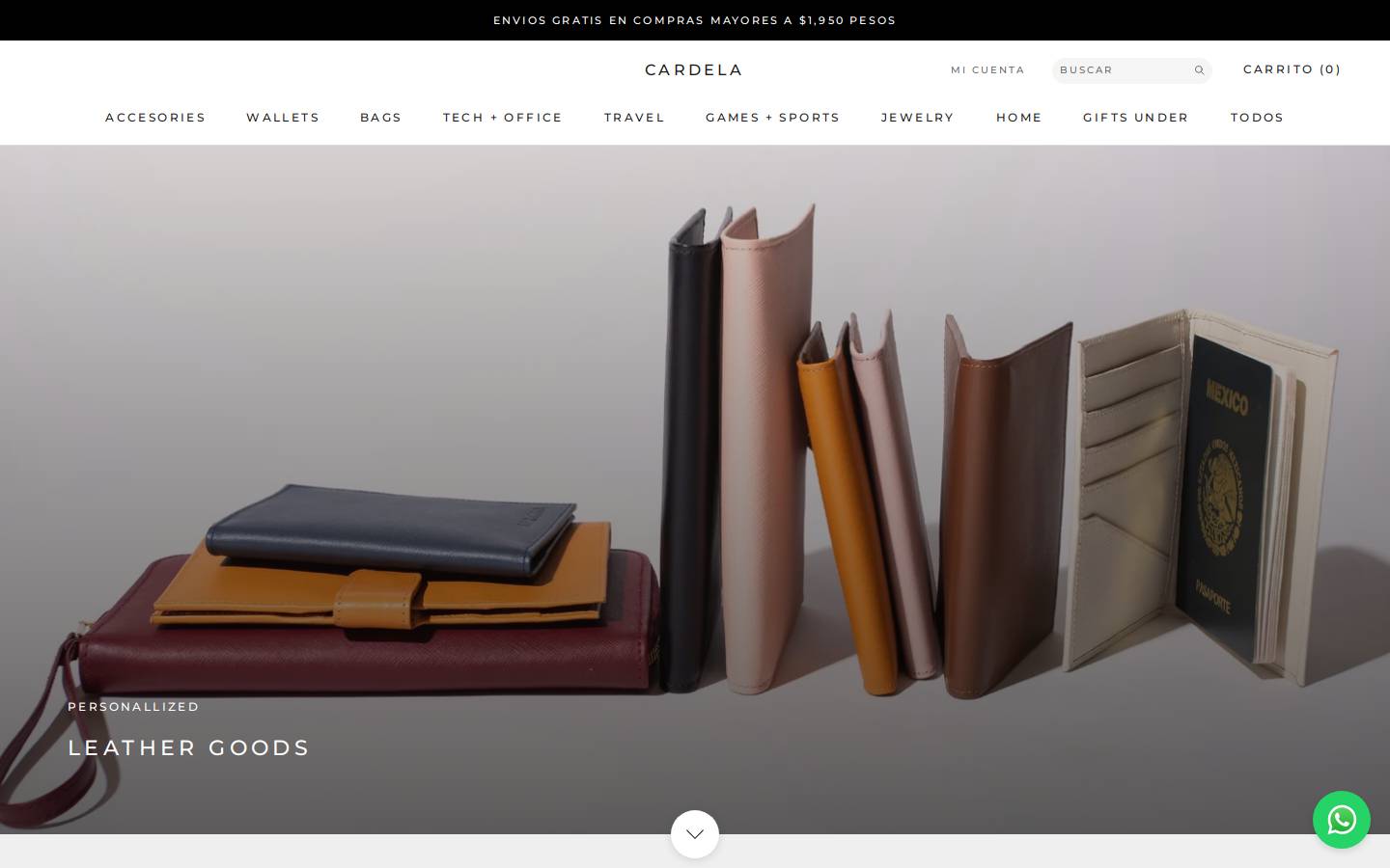 cardela.mx homepage screenshot