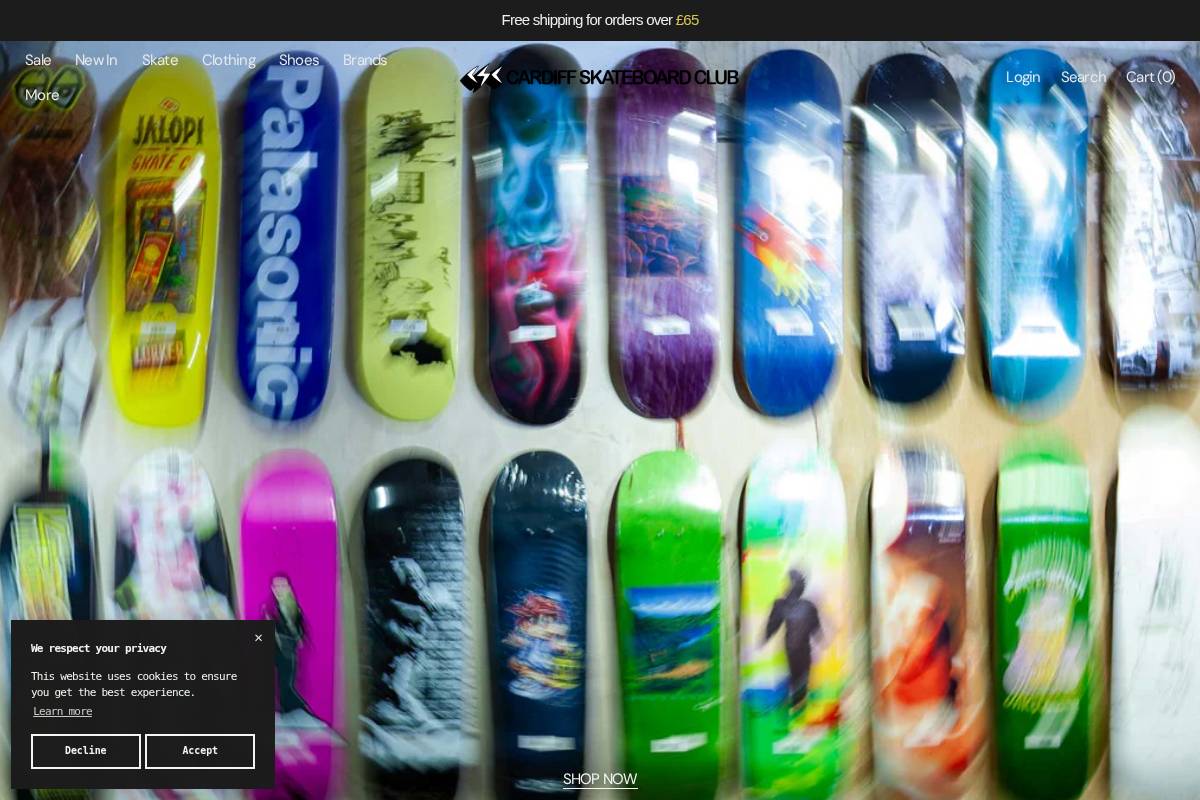 CSC Skate Store homepage screenshot
