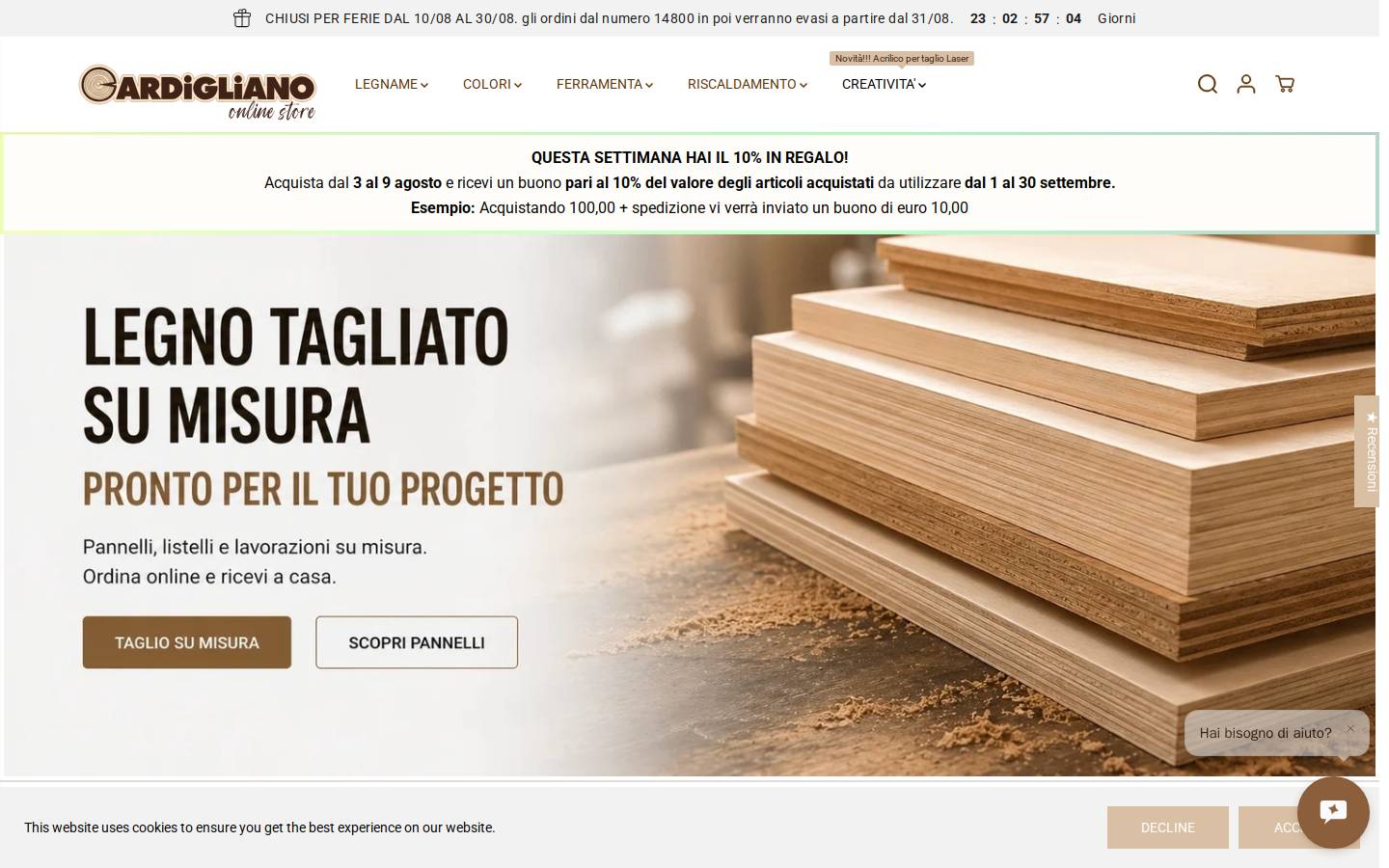 cardiglianolegnami.com homepage screenshot