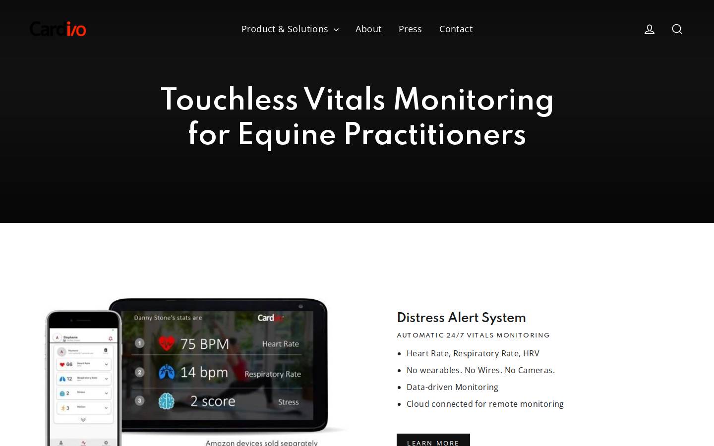 cardio-equine.com homepage screenshot