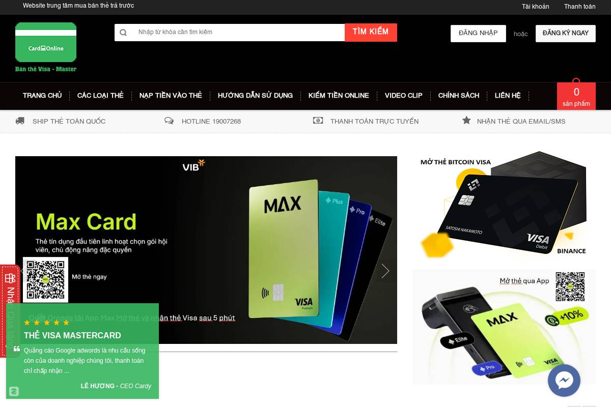 cardonline.vn homepage screenshot