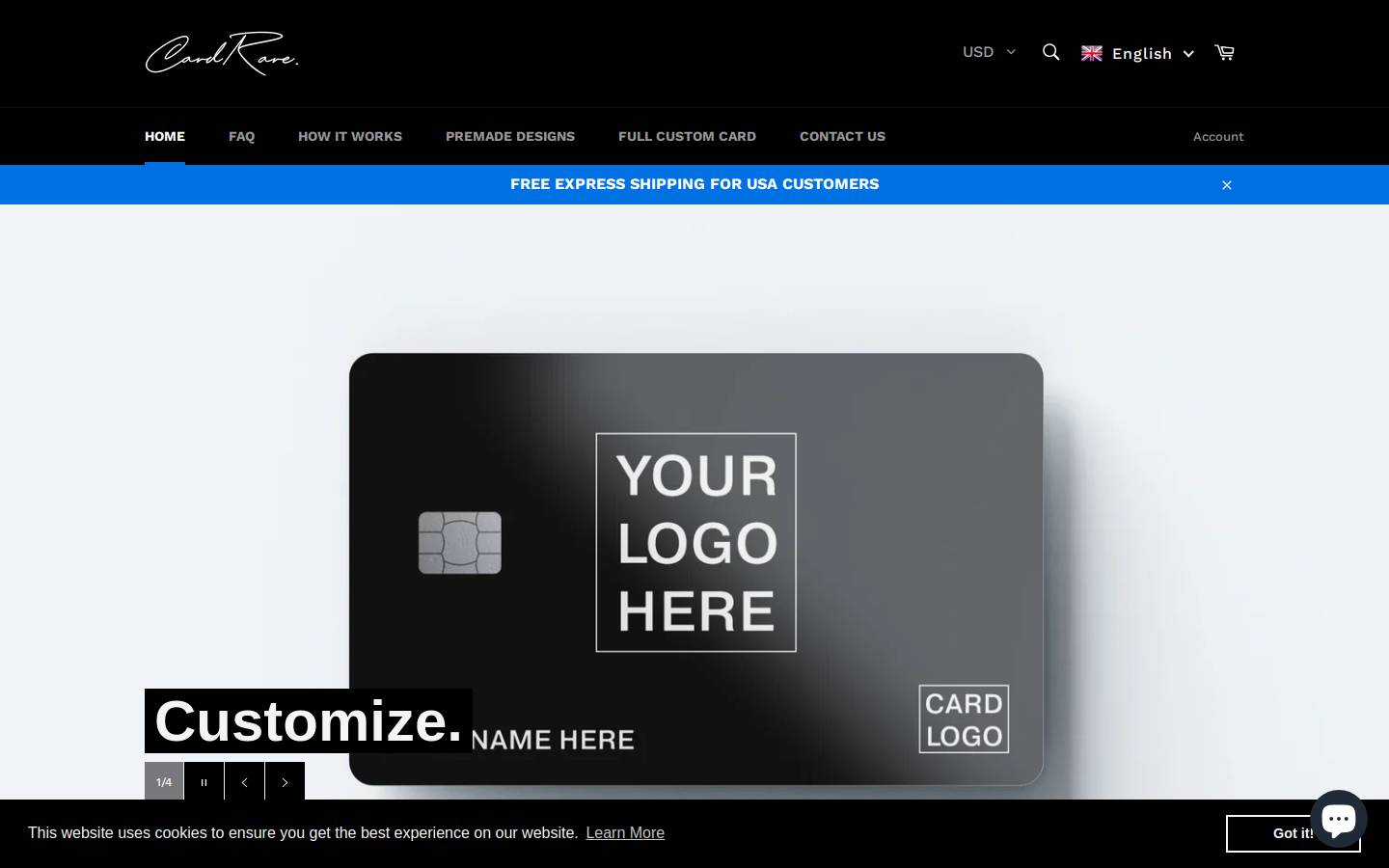 Cardrare homepage screenshot