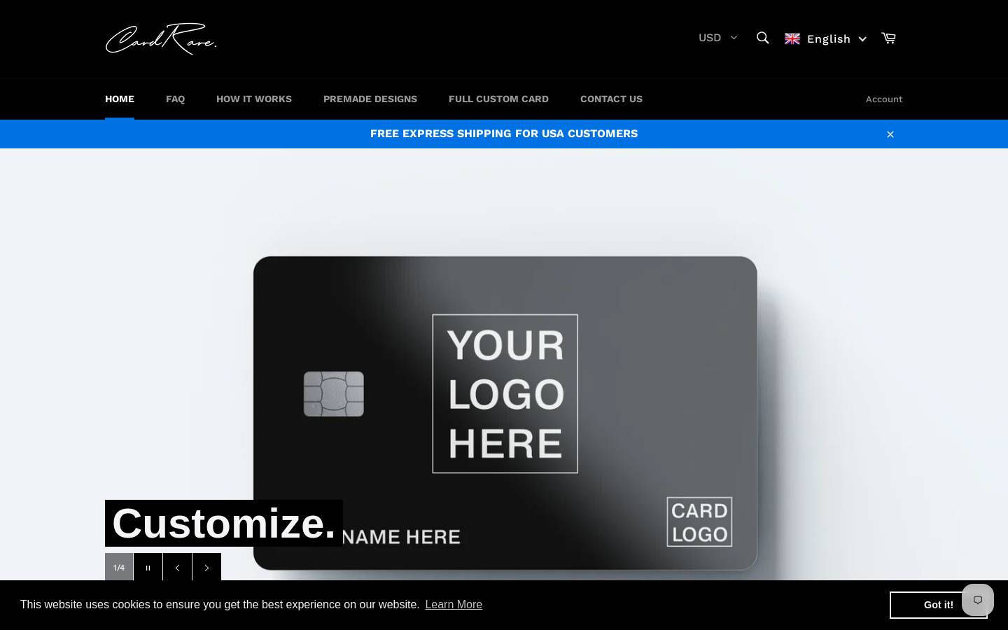 Cardrare homepage screenshot