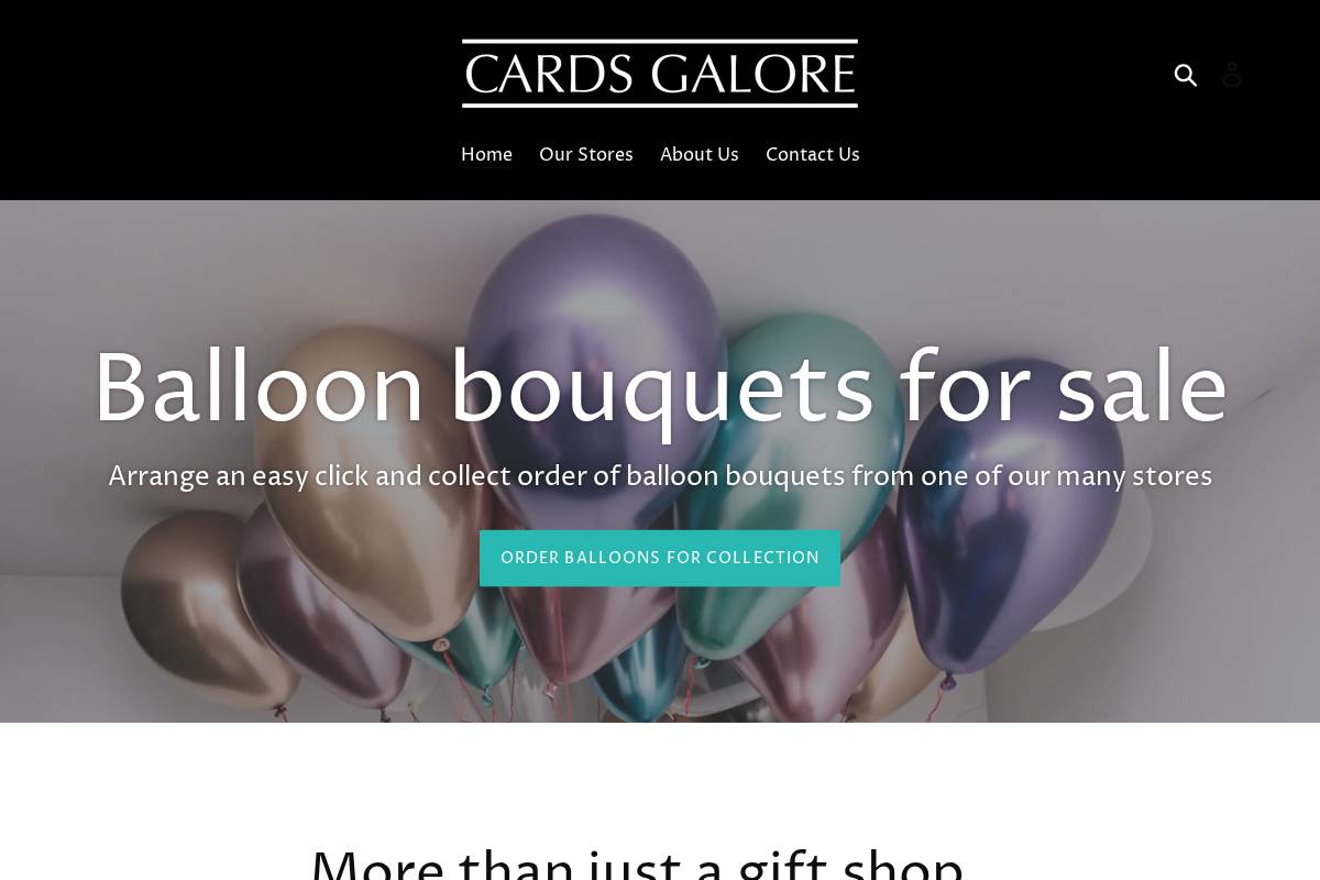 cardsgalore.co.uk homepage screenshot
