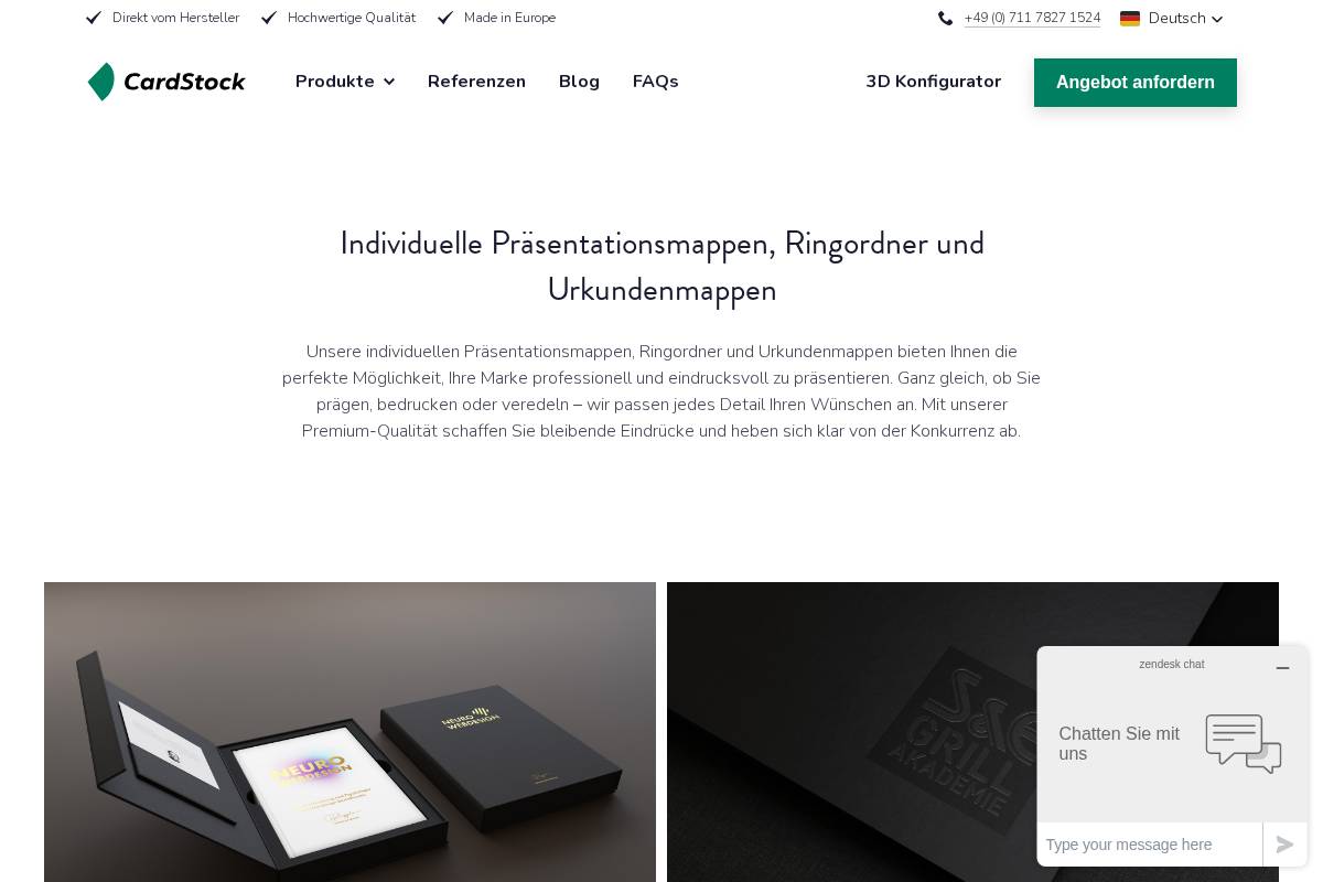 cardstock.de homepage screenshot