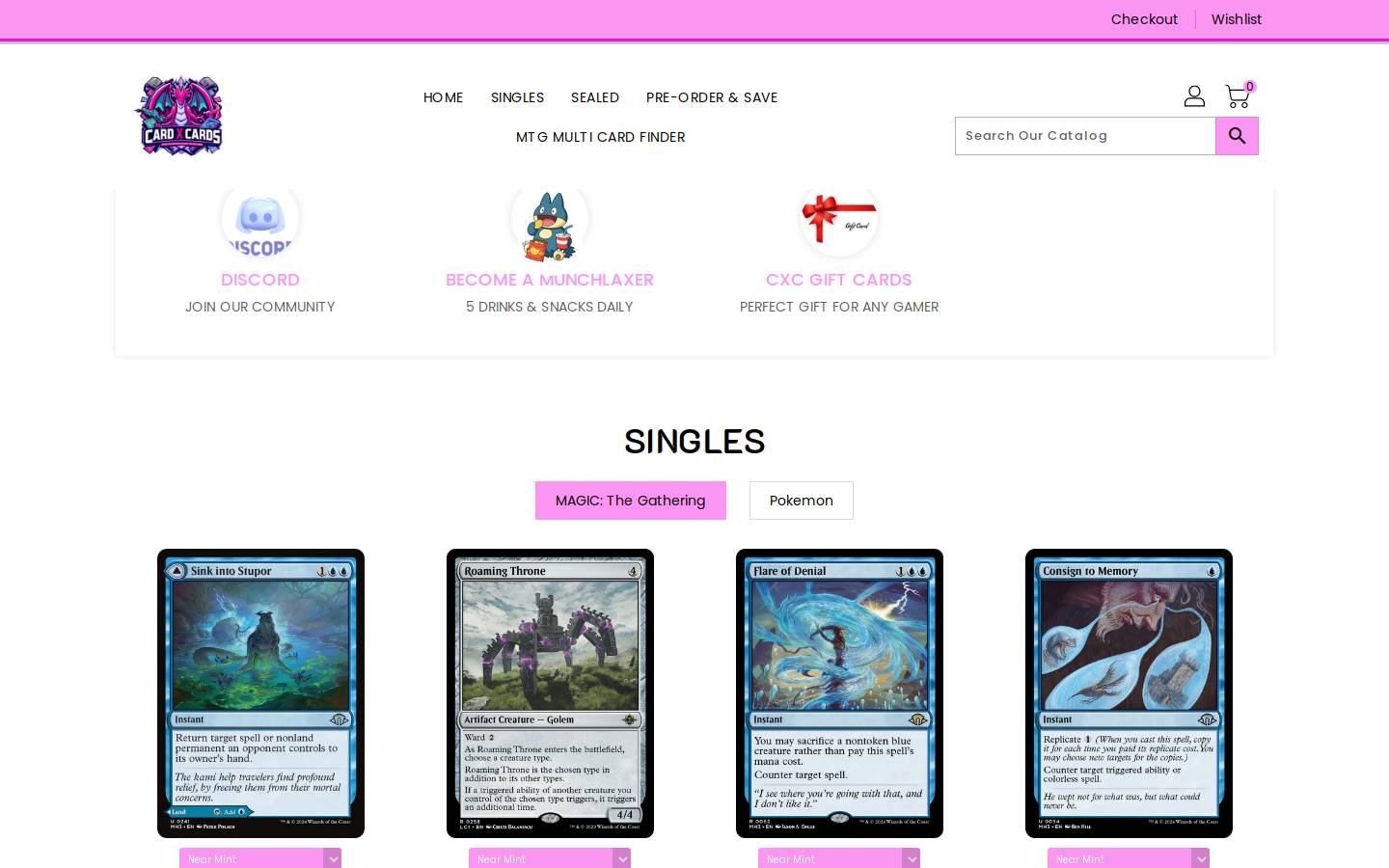cardxcards.com homepage screenshot