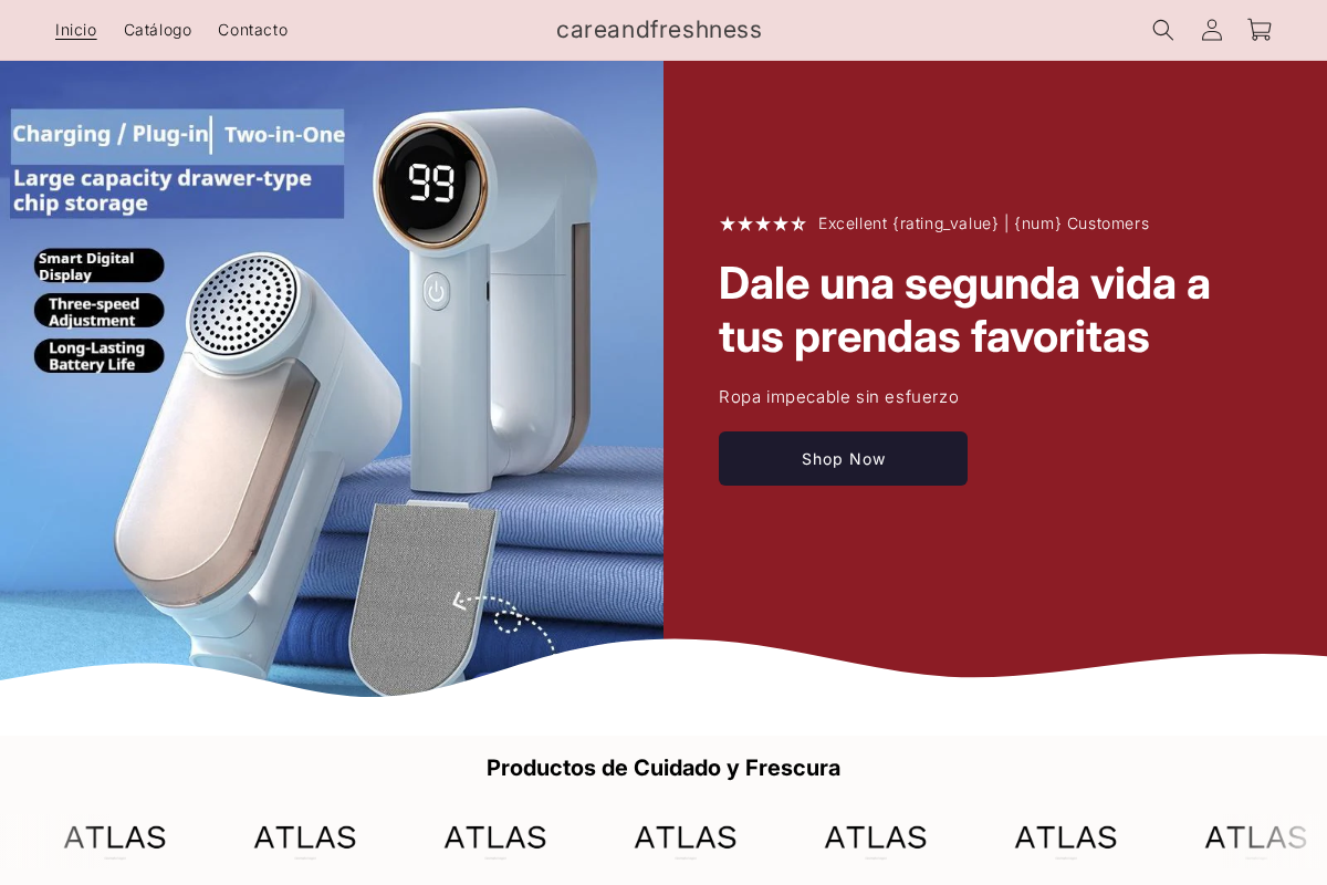 careandfreshness homepage screenshot