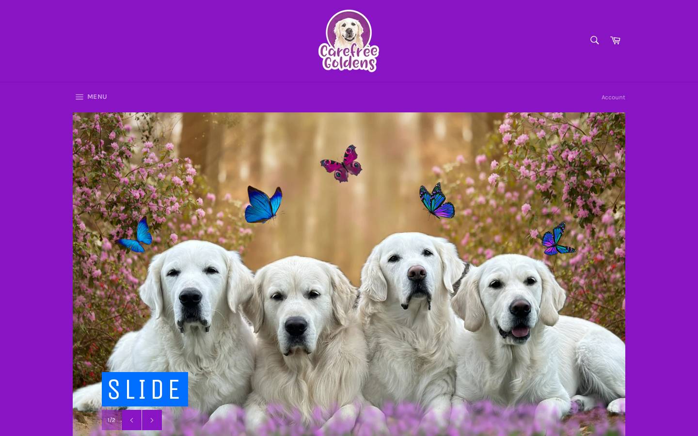carefreegoldens.com homepage screenshot