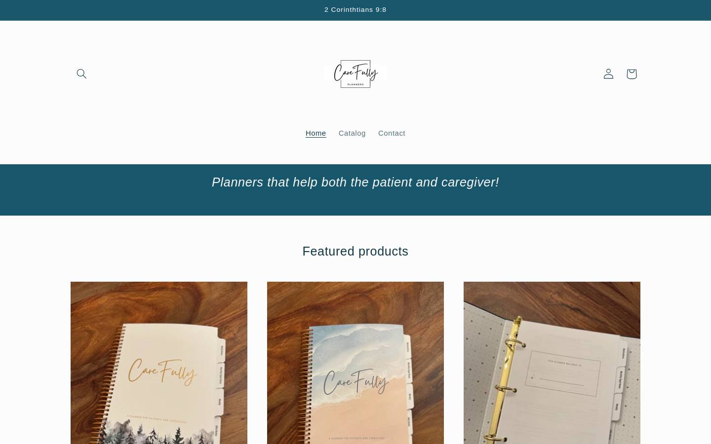 carefullyplanners.com homepage screenshot