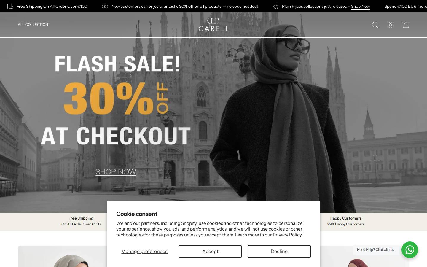 carellhijab.com homepage screenshot