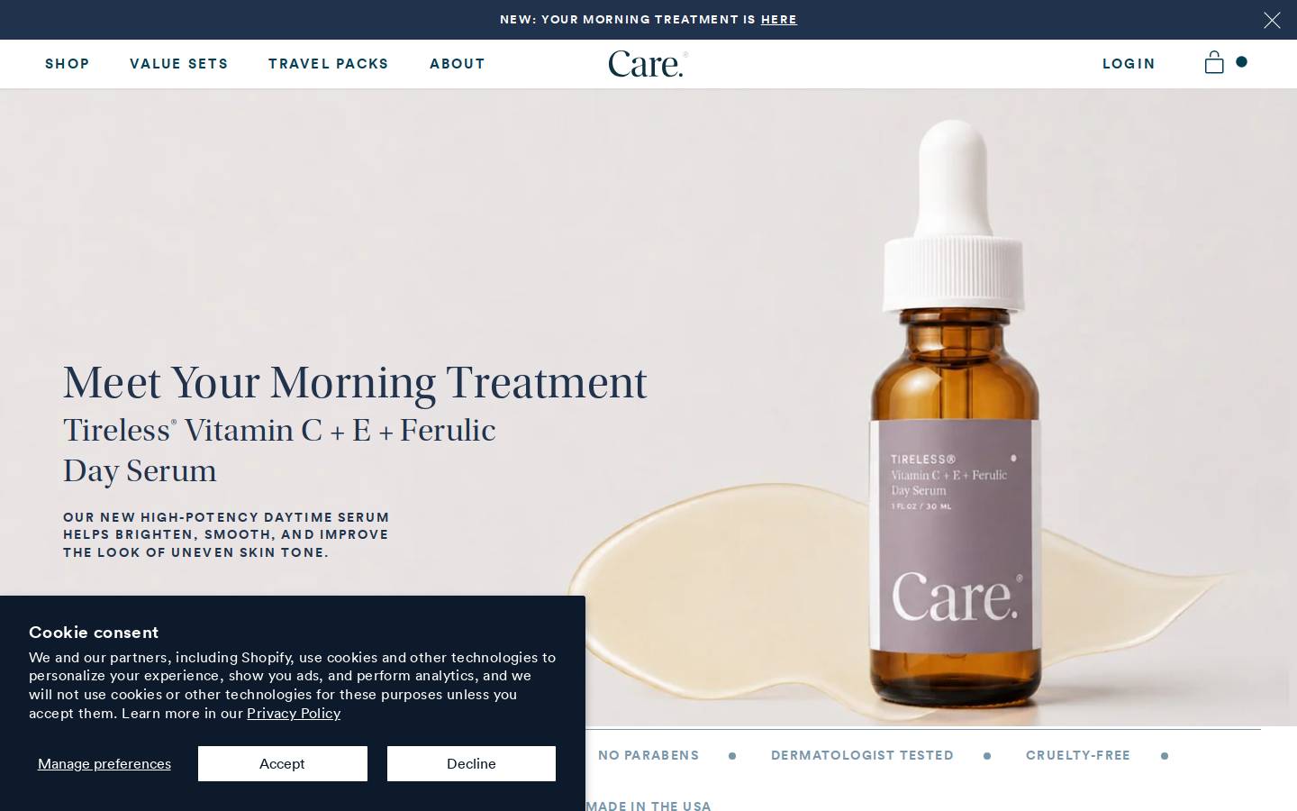 careskincare.com homepage screenshot
