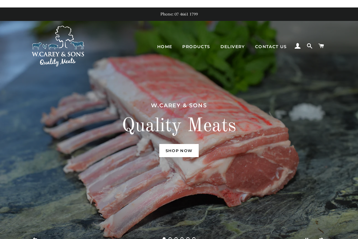 W.Carey & Sons Quality Meats homepage screenshot
