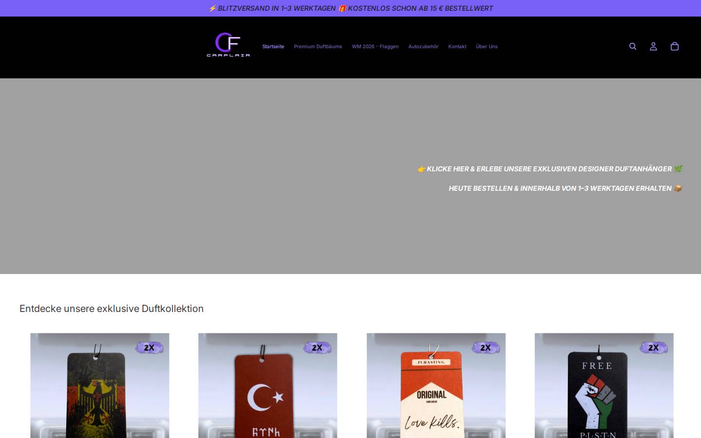 carflair.de homepage screenshot