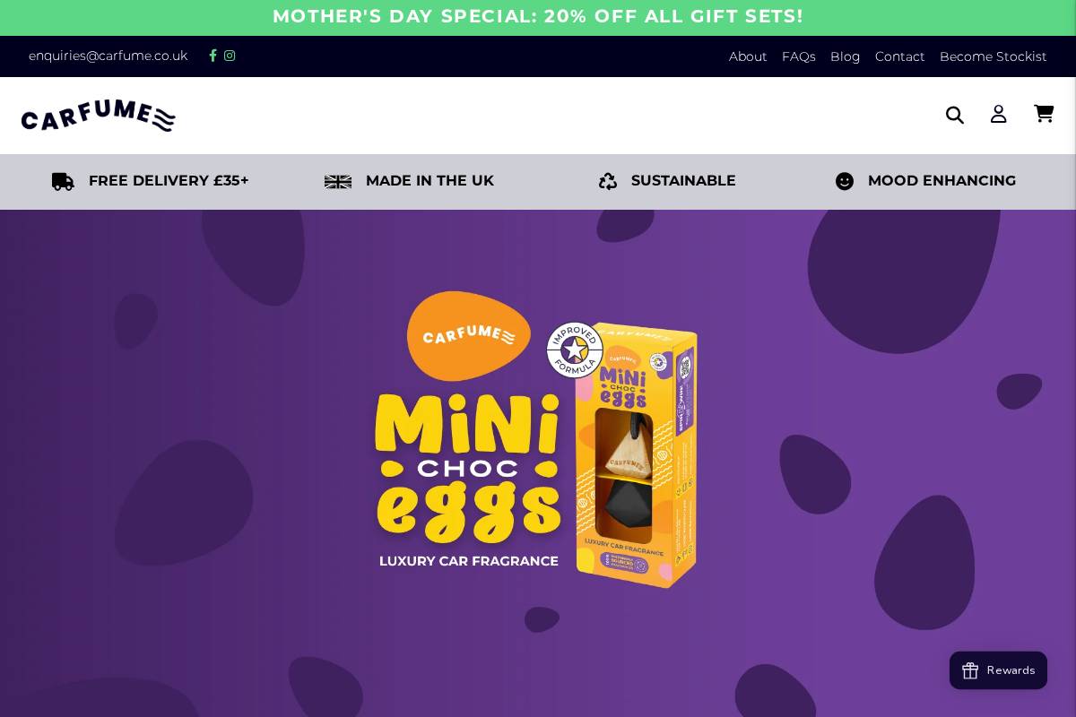 Carfume homepage screenshot