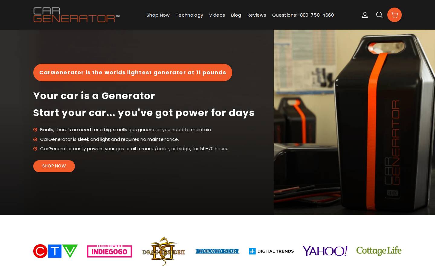 cargenerator.com homepage screenshot
