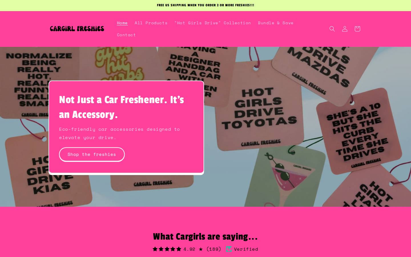 cargirlfreshies.com homepage screenshot