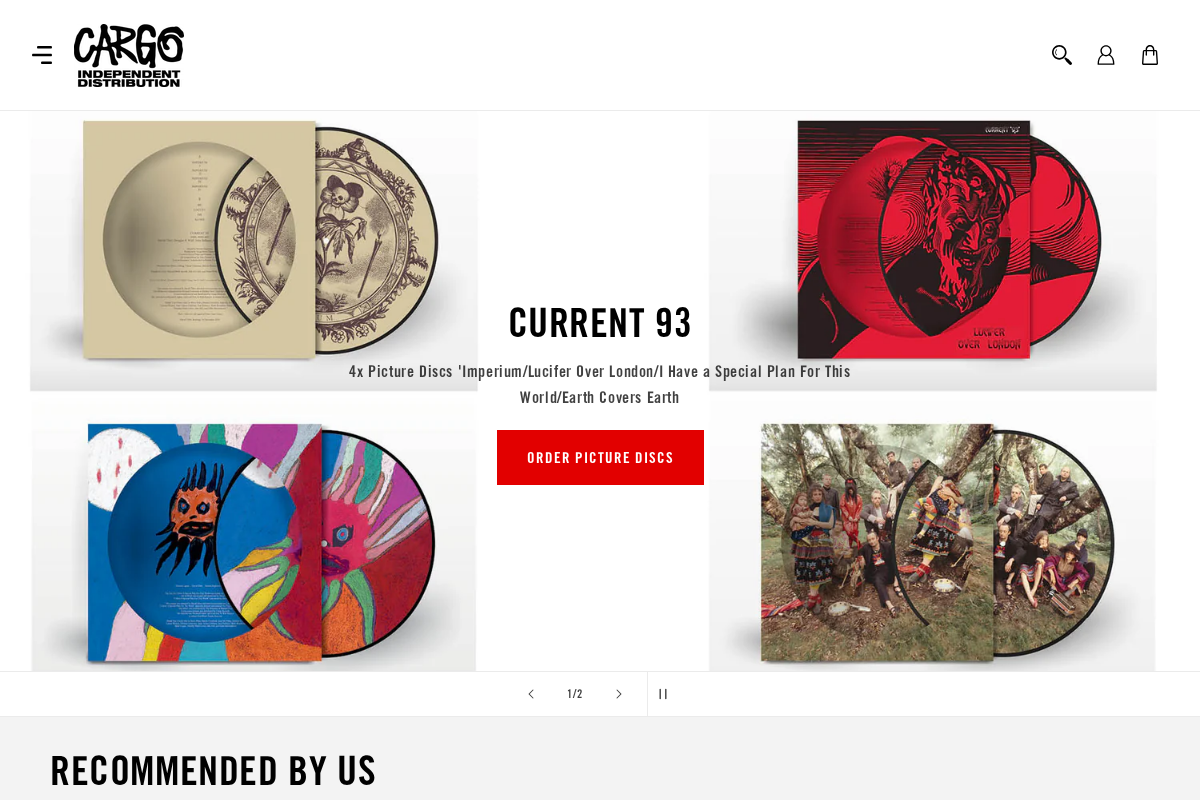 Cargo Records UK homepage screenshot