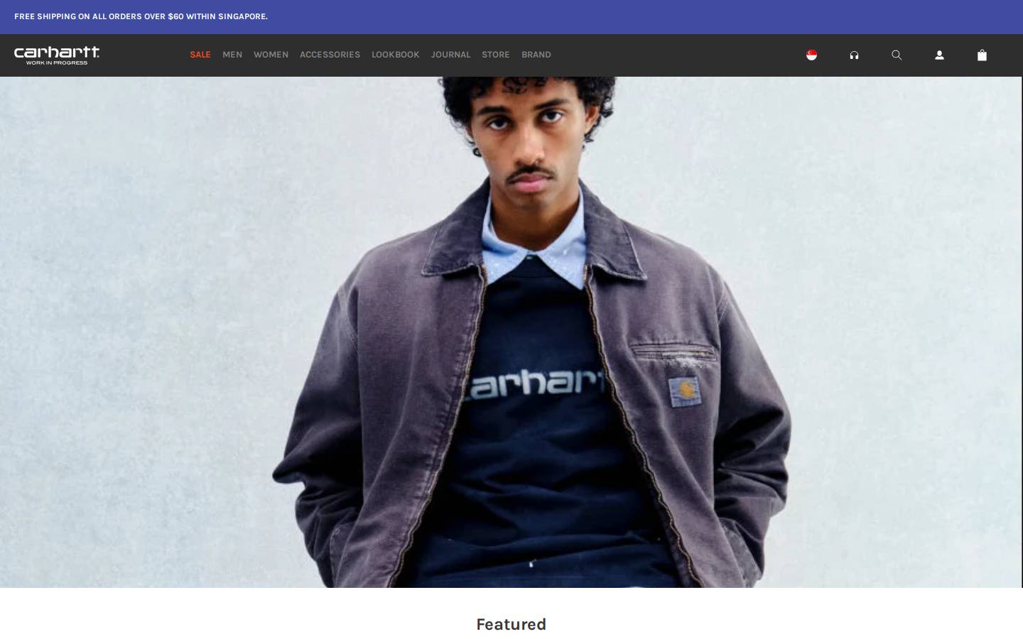 Carhartt Work In Progress homepage screenshot