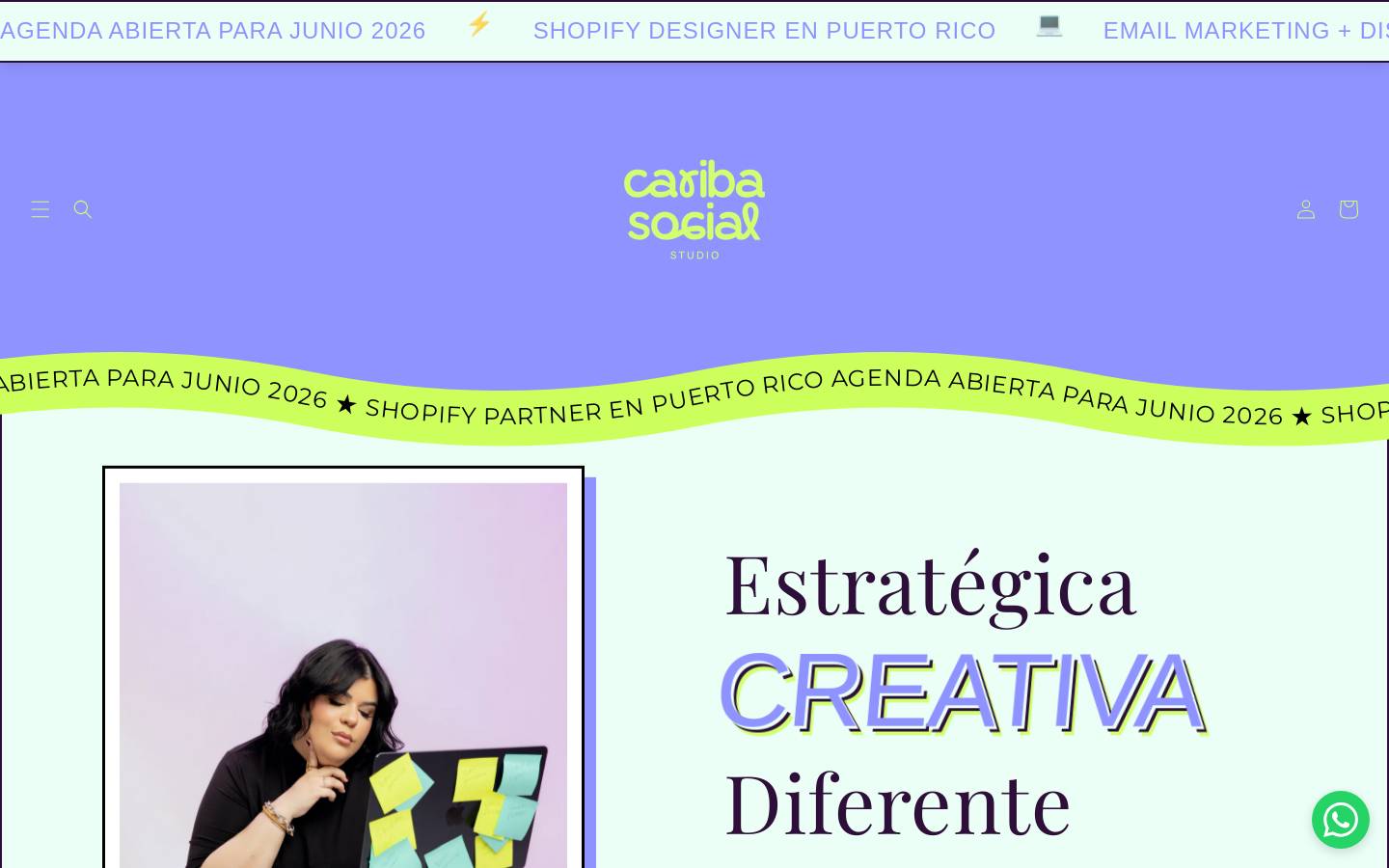 caribasocialstudio.com homepage screenshot