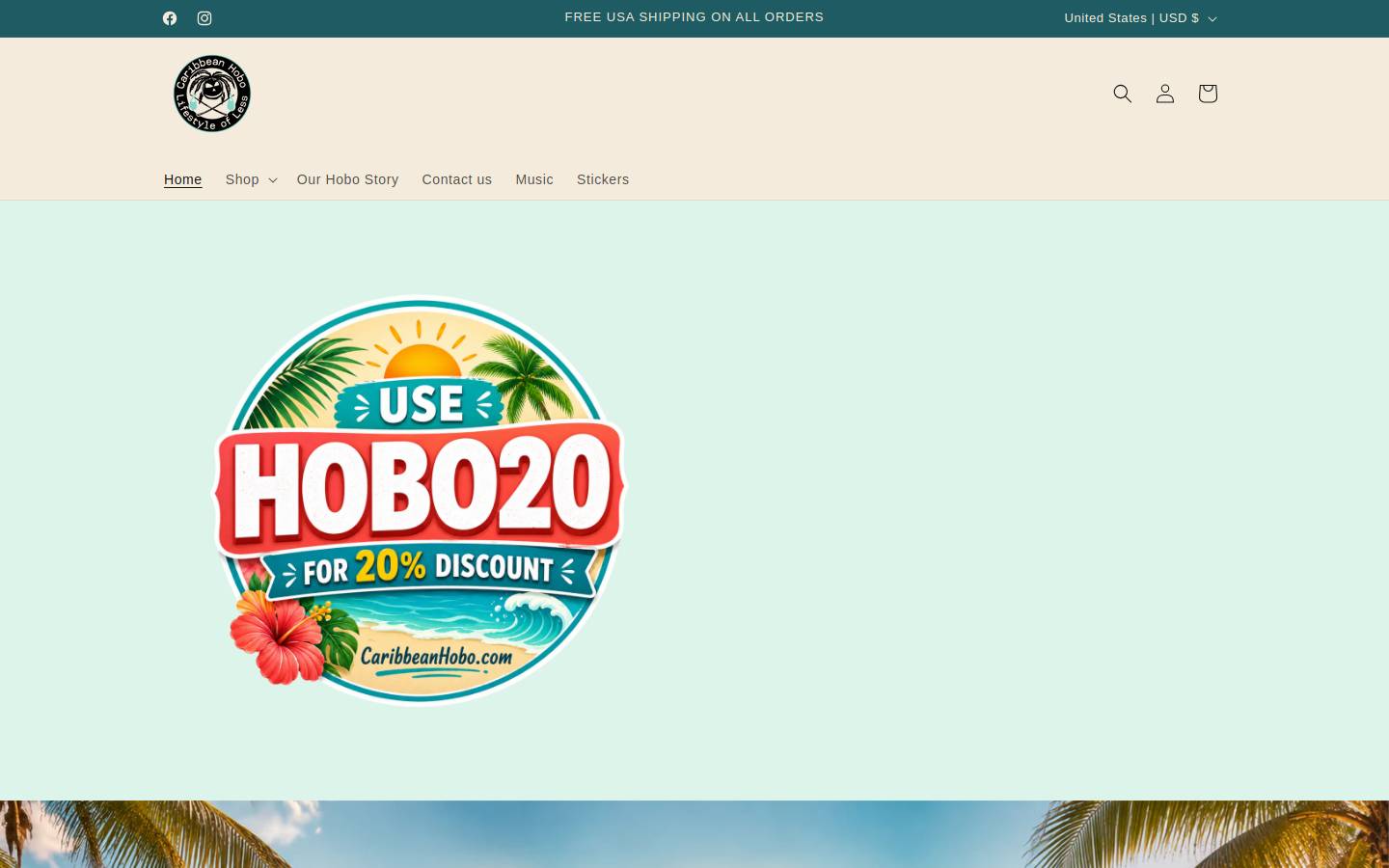 caribbeanhobo.com homepage screenshot
