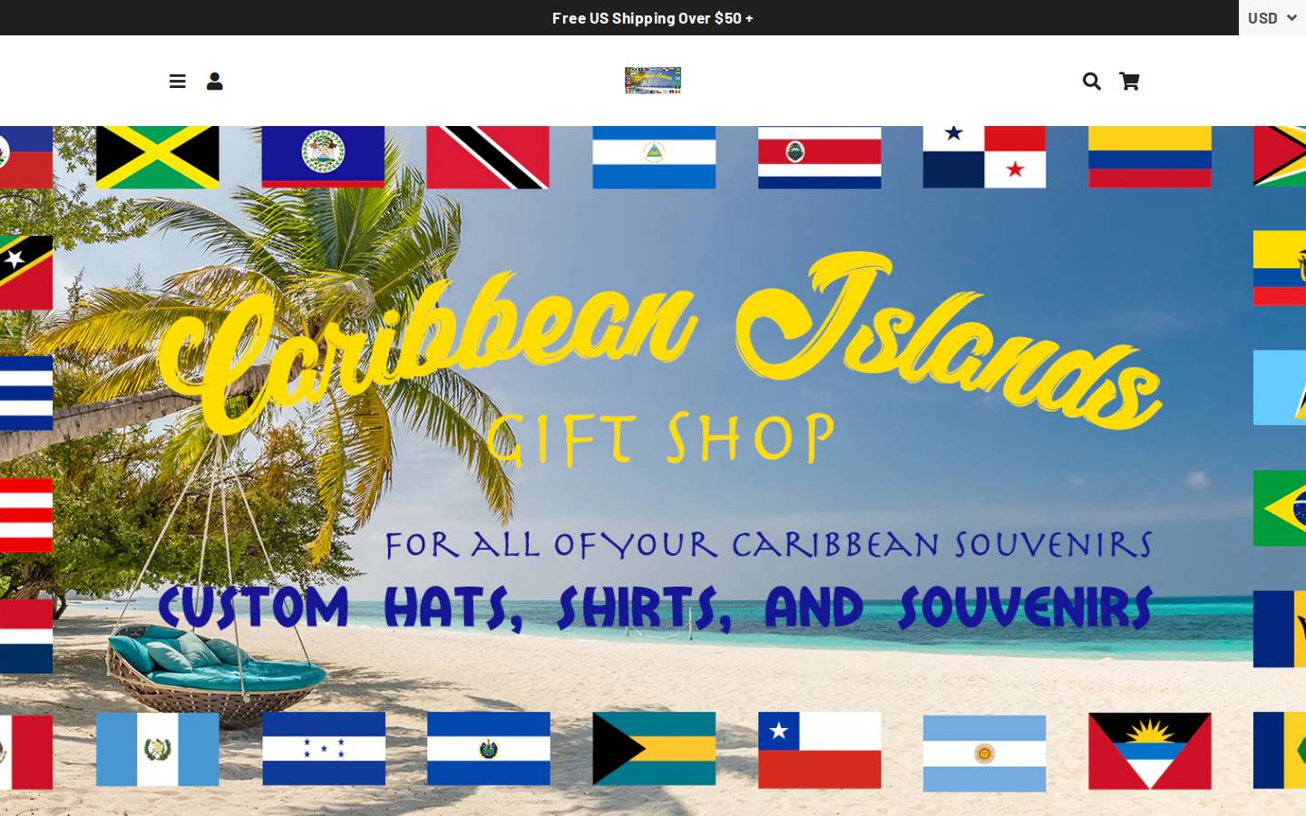 caribbeanislandsgiftshop.net homepage screenshot