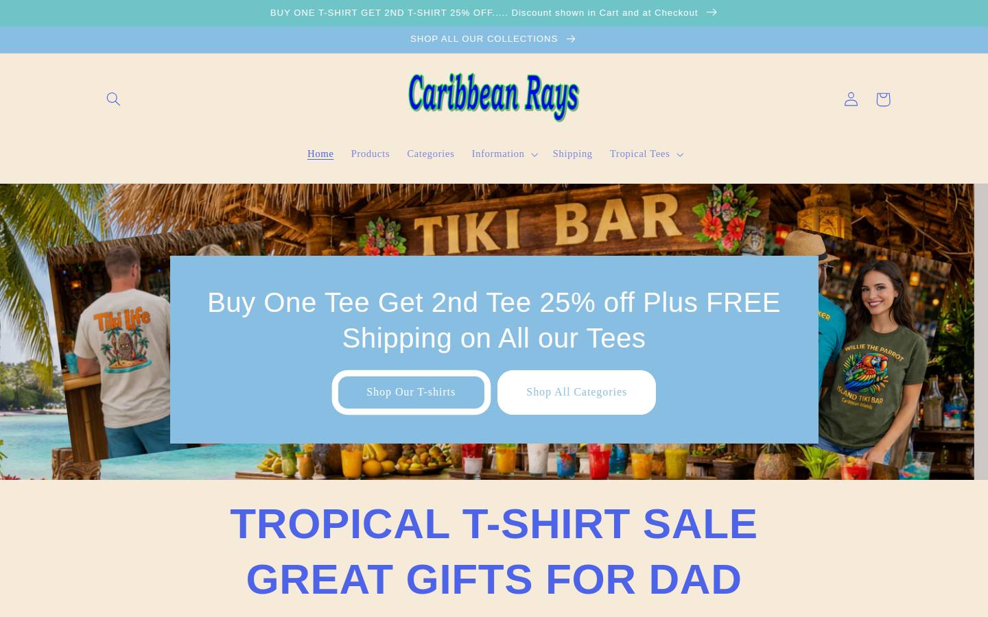 caribbeanrays.com homepage screenshot