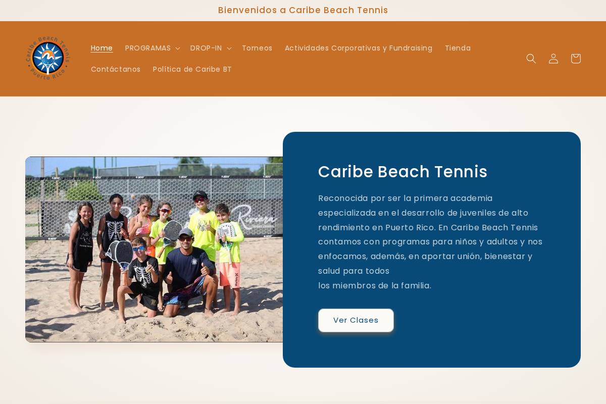 caribebeachtennisacademy.com homepage screenshot