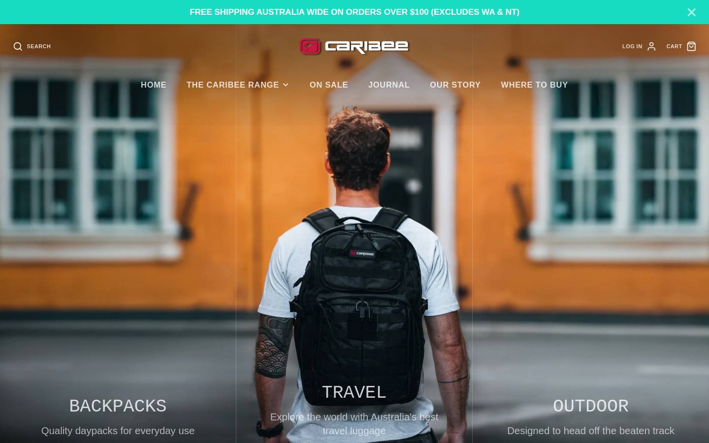 caribee.com homepage screenshot