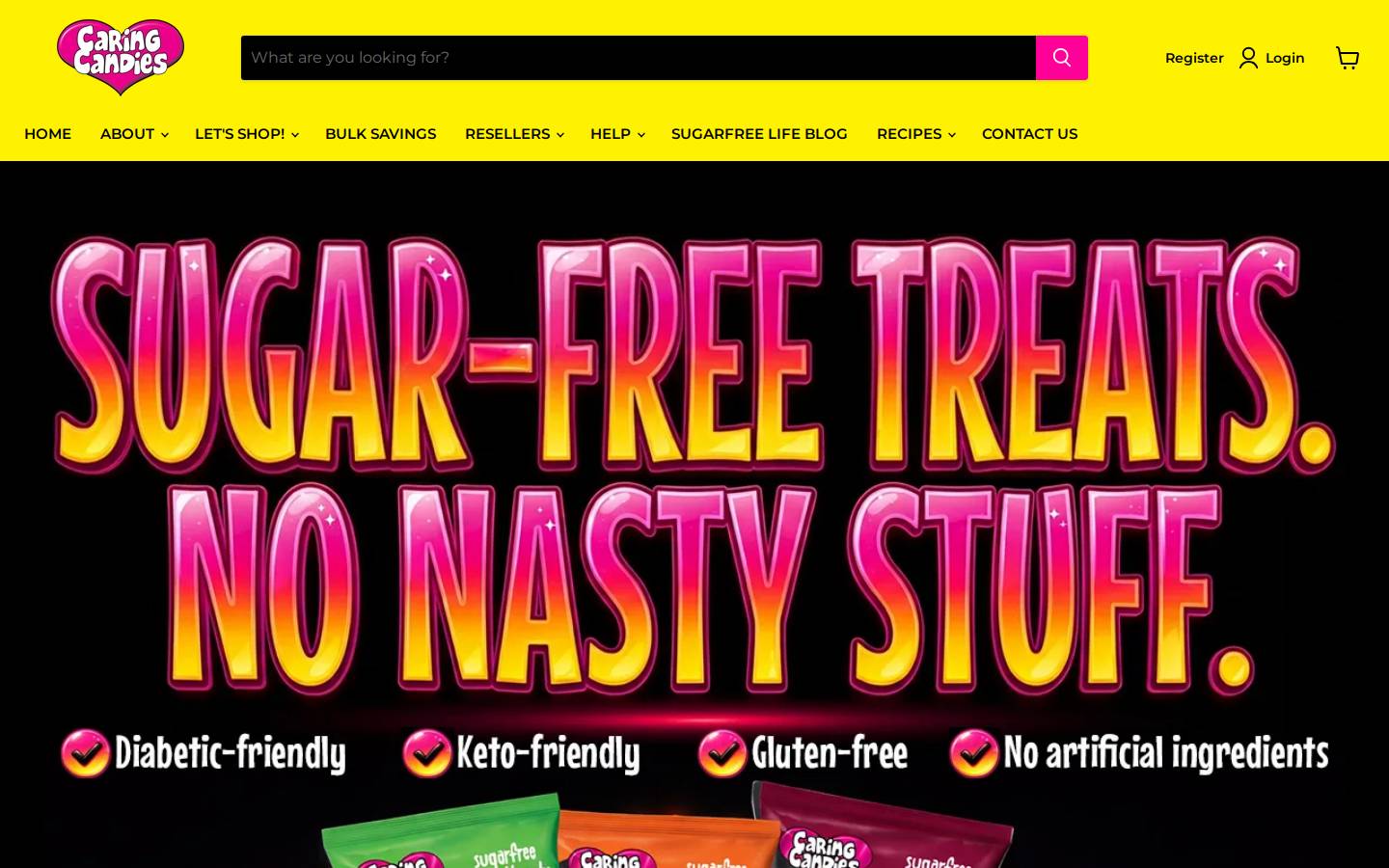 caringcandies.co.za homepage screenshot
