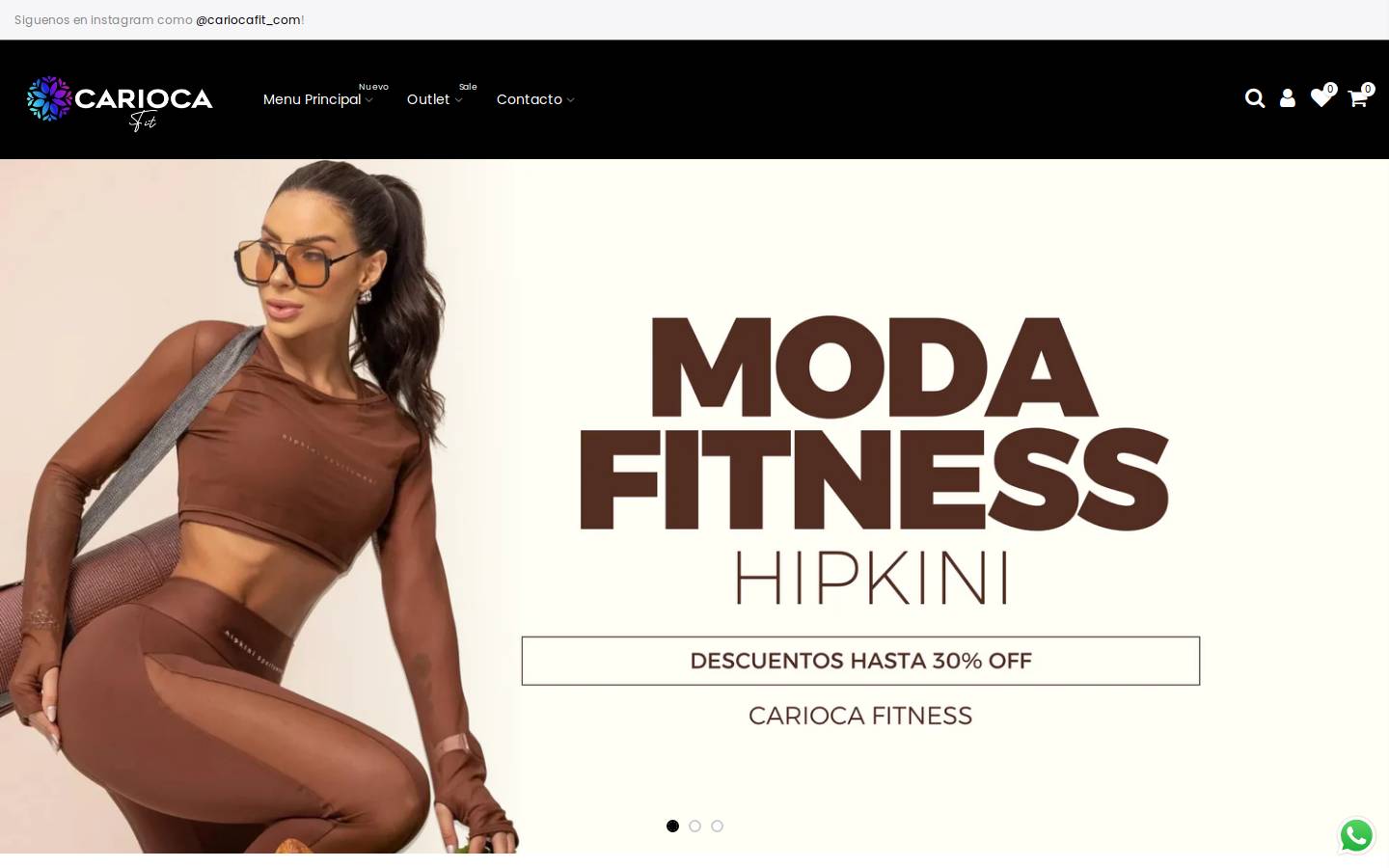 cariocafitness.com homepage screenshot
