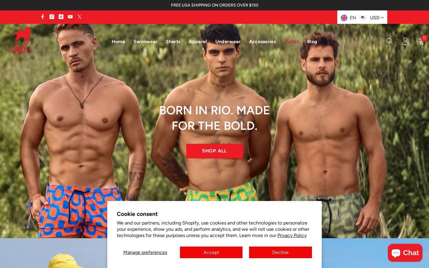 cariocawear.com homepage screenshot