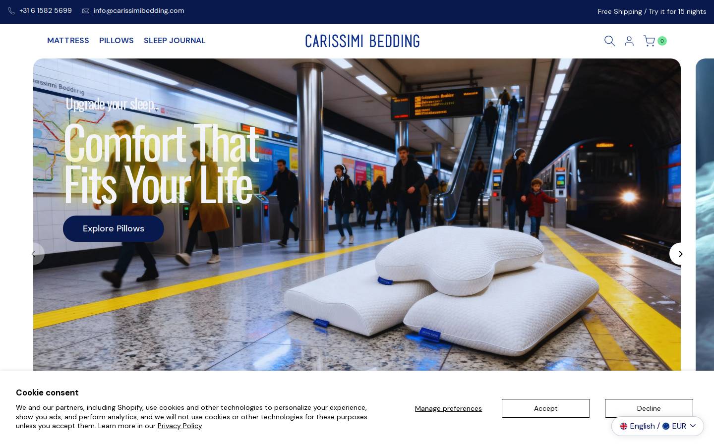 carissimibedding.com homepage screenshot