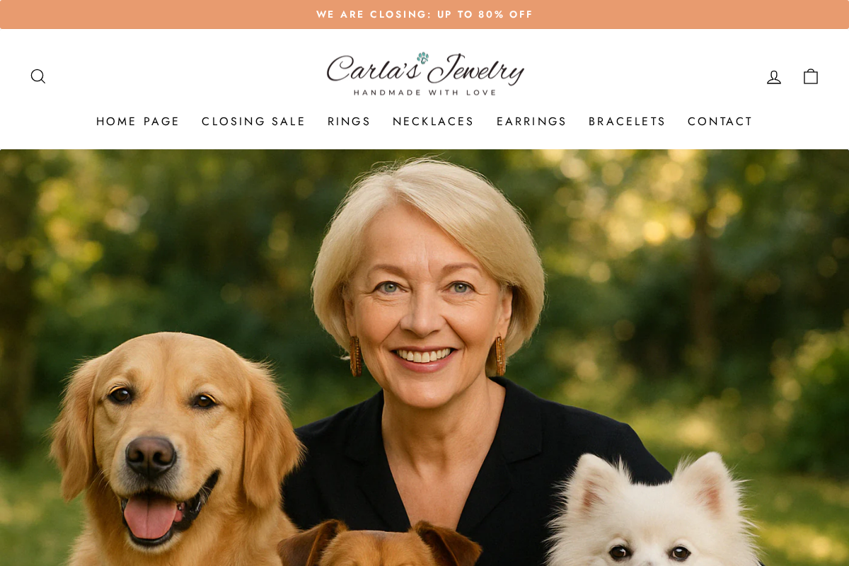 Carla Jewelry homepage screenshot