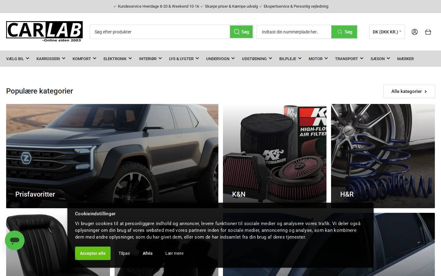 CarLab.dk homepage screenshot