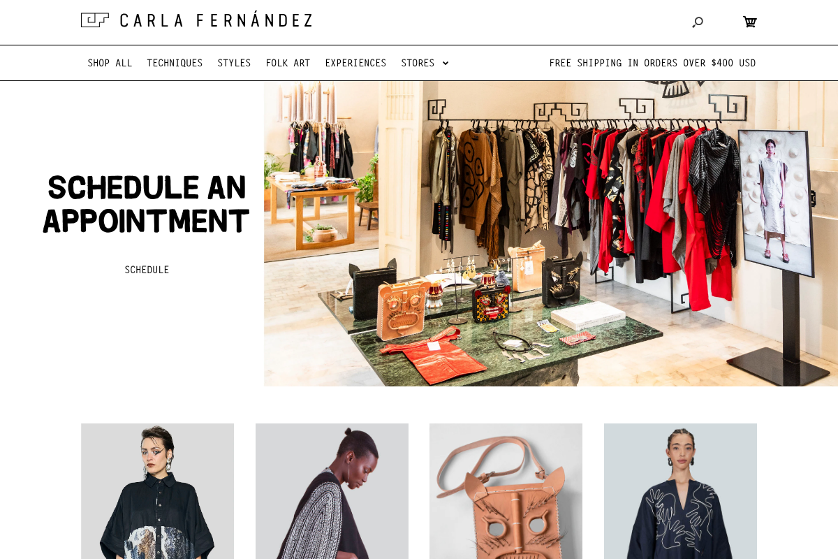 Carla Fernández homepage screenshot