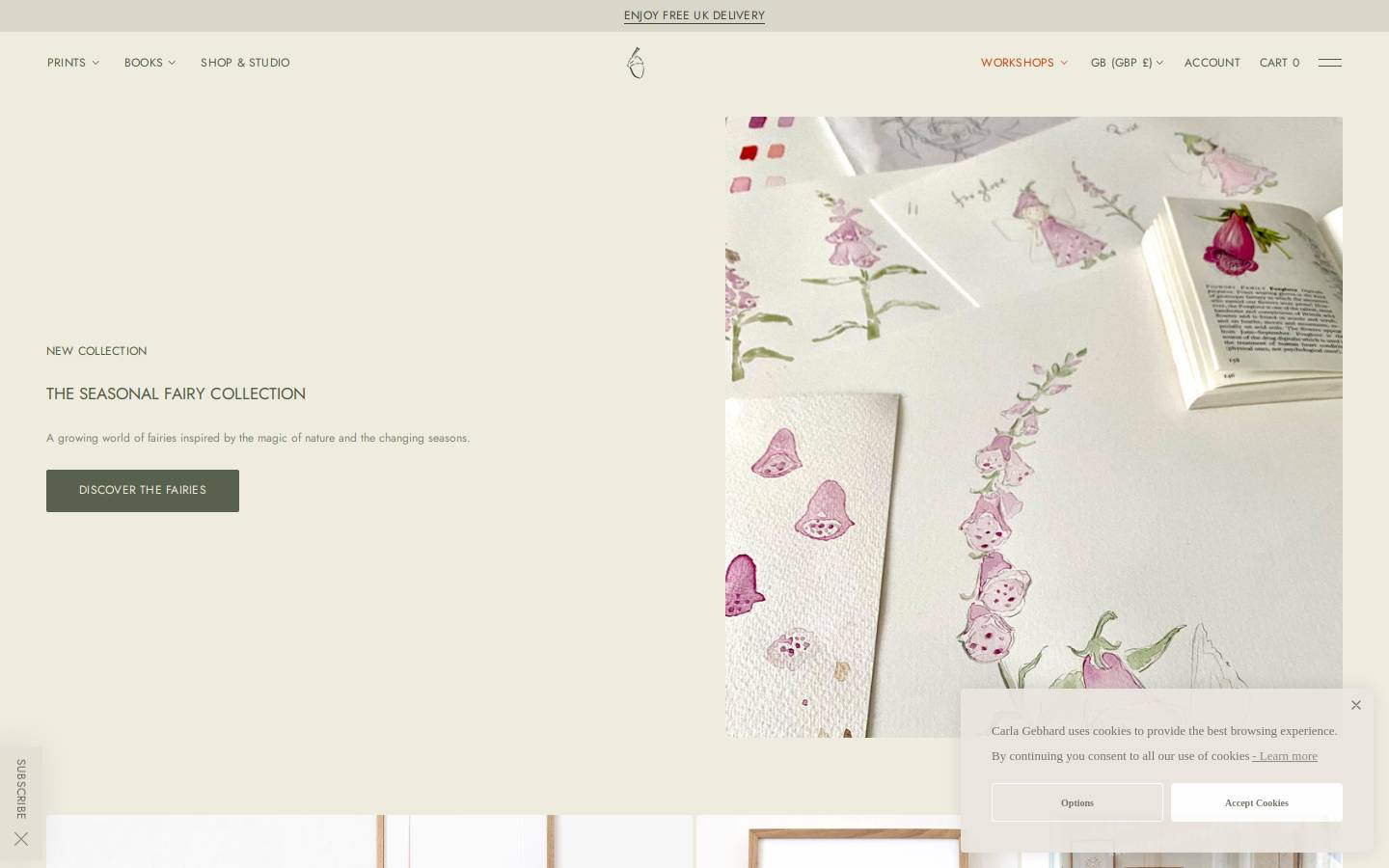 Carla Gebhard Designs homepage screenshot